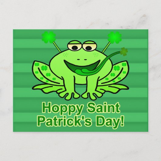 Cute Irish Saint Patrick's Day Frog Briefkaart (Voorkant)