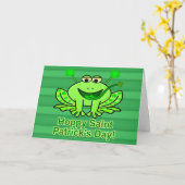 Cute Irish Saint Patrick's Day Frog Kaart (Gele Bloem)