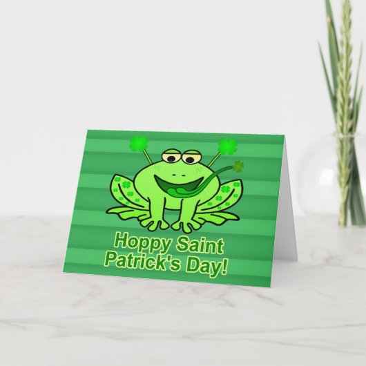 Cute Irish Saint Patrick's Day Frog Kaart (Voorkant)