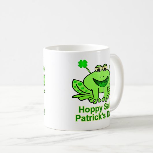 Cute Irish Saint Patrick's Day Frog Koffiemok (Voorkant rechts)