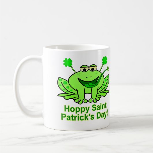 Cute Irish Saint Patrick's Day Frog Koffiemok (Links)