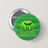 Cute Irish Saint Patrick's Day Frog Ronde Button 5,7 Cm (Voorkant /achterkant)