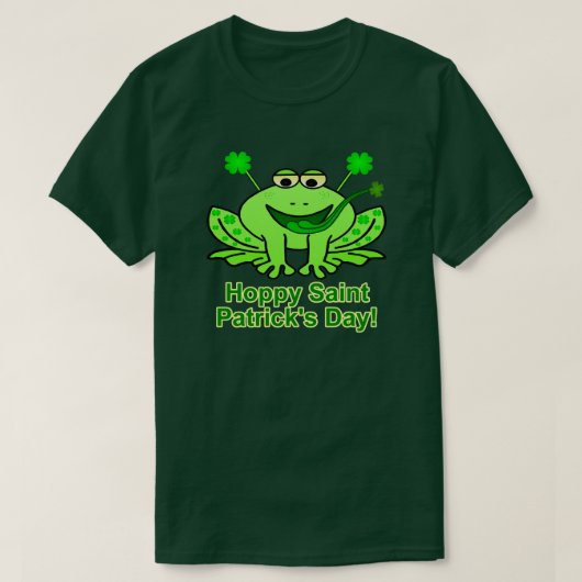 Cute Irish Saint Patrick's Day Frog T-shirt (Design voorkant)