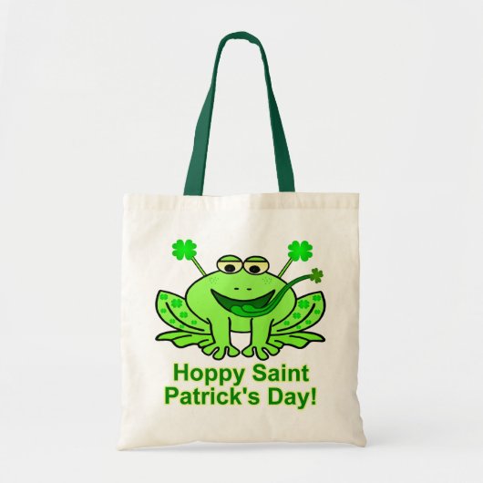 Cute Irish Saint Patrick's Day Frog Tote Bag (Voorkant)
