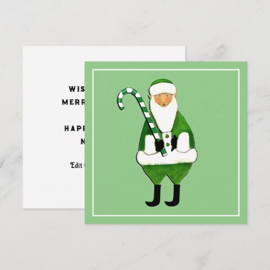 Cute Irish Santa Claus kerstkaarten Kaart (Voorkant / Achterkant)