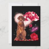 Cute Irish Setter Balloon Heart Valentijnsdag Val Kaart (Voorkant)