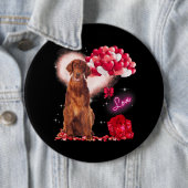 Cute Irish Setter Balloon Heart Valentijnsdag Val Ronde Button 6,0 Cm (In situ)