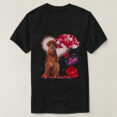 Cute Irish Setter Balloon Heart Valentijnsdag Val T-shirt (Design voorkant)