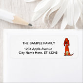 Cute Irish Setter Dog eet ijskap Cartoon Etiket (Insitu)