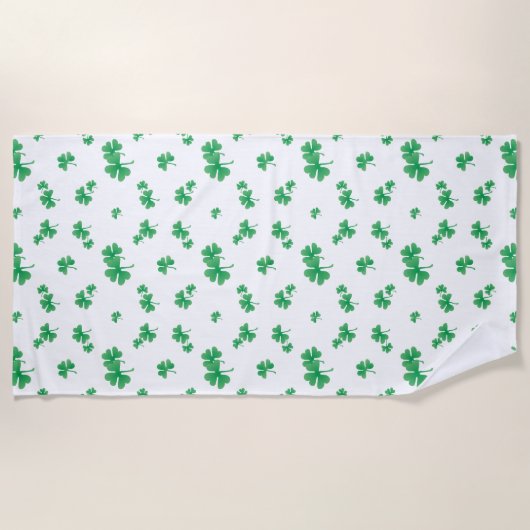 Cute Irish Shamrock Pattern Strandlaken (Voorkant)