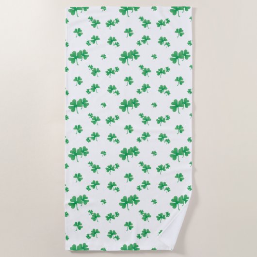 Cute Irish Shamrock Pattern Strandlaken (Voorkant)