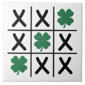Cute Irish Shamrock Tic Tac Toe Tegeltje (Voorkant)