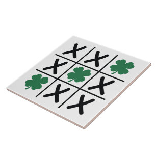Cute Irish Shamrock Tic Tac Toe Tegeltje