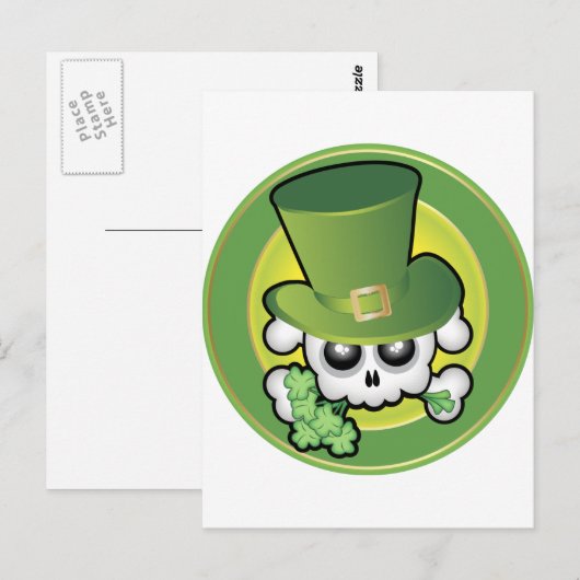 Cute Irish Skull Briefkaart (Voorkant / Achterkant)