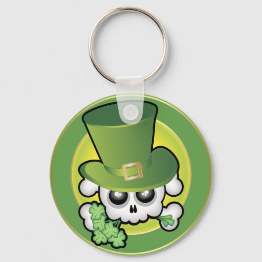 Cute Irish Skull Sleutelhanger (Voorkant)