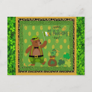 Cute Irish St Patrick's Day Beer Green Shamrock Briefkaart