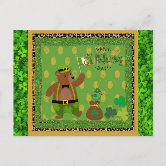 Cute Irish St Patrick's Day Beer Green Shamrock Briefkaart (Voorkant)