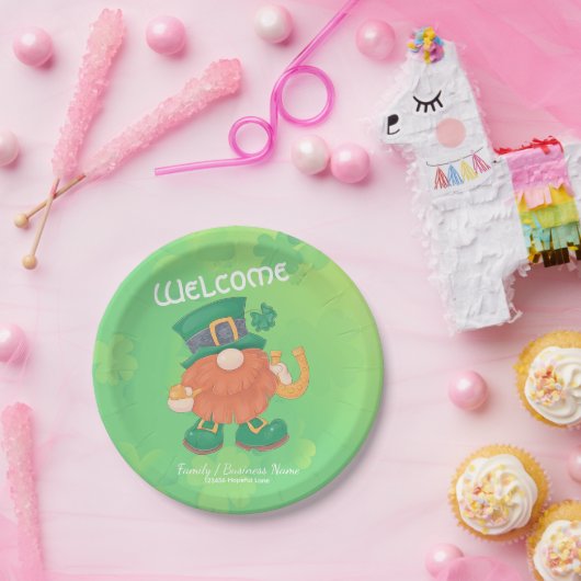 Cute Irish St. Patrick's Day Gnome Papieren Bordje (Feest)