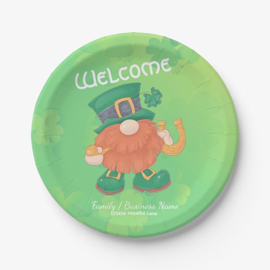 Cute Irish St. Patrick's Day Gnome Papieren Bordje (Voorkant)