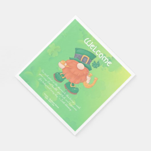 Cute Irish St. Patrick's Day Gnome Servet (Hoek)