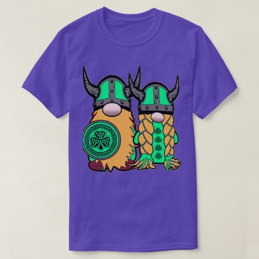 Cute Irish Viking Gnome Couple St Patrickx27s Day T-shirt (Design voorkant)