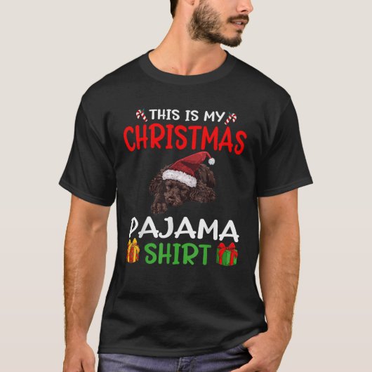 Cute Irish Water Spaniel Dog This is my Christmas T-shirt (Voorkant)