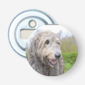 Cute Irish Wolfhound Button Flesopener (Voorkant)