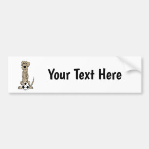 Cute Irish Wolfhound Plays Soccer Cartoon Bumpersticker