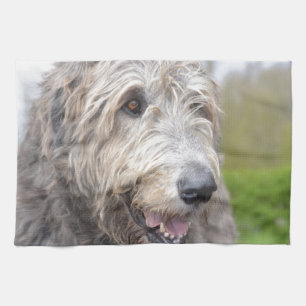 Cute Irish Wolfhound Theedoek