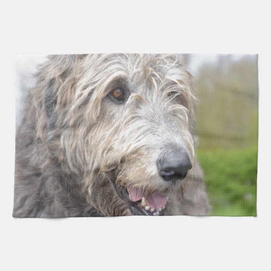 Cute Irish Wolfhound Theedoek (Horizontaal)