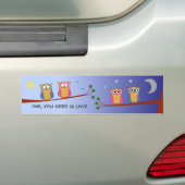 Cute is dag nacht aangepaste tekstnacht bumpersticker (Op auto)