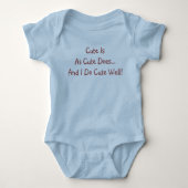 Cute is net zo hard als Cute Quote Blue Romper (Voorkant)