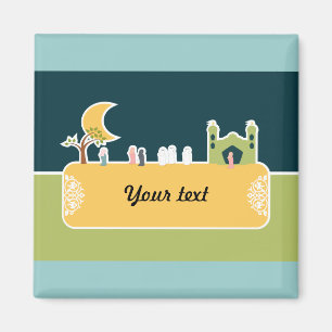 Cute Islamic Children Mosque Cartoon Muslim Name Magneet