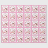 Cute It’s a Girl Baby Announcement  Cadeaupapier (Vlak)