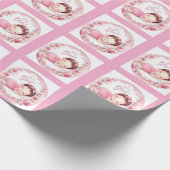 Cute It’s a Girl Baby Announcement  Cadeaupapier (Hoek)