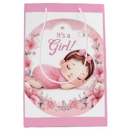 Cute It’s a Girl Baby Announcement  Medium Cadeauzakje