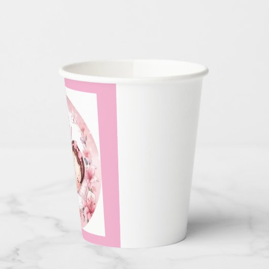 Cute It’s a Girl Baby Announcement  Papieren Bekers (Links)