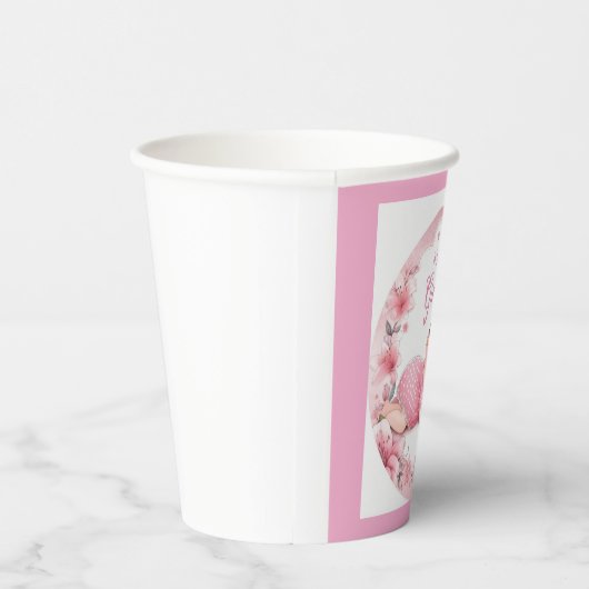 Cute It’s a Girl Baby Announcement  Papieren Bekers (Rechts)