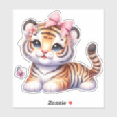 Cute It Up! Tiger Custom Cut Scrapbooking Sticker (Vel)