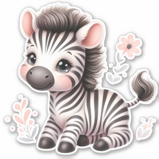 Cute It Up! Zebra op maat gesneden scrapbooking st Sticker (Voorkant)