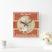 Cute Italiaanse Chef Vierkante Klok (Huis)