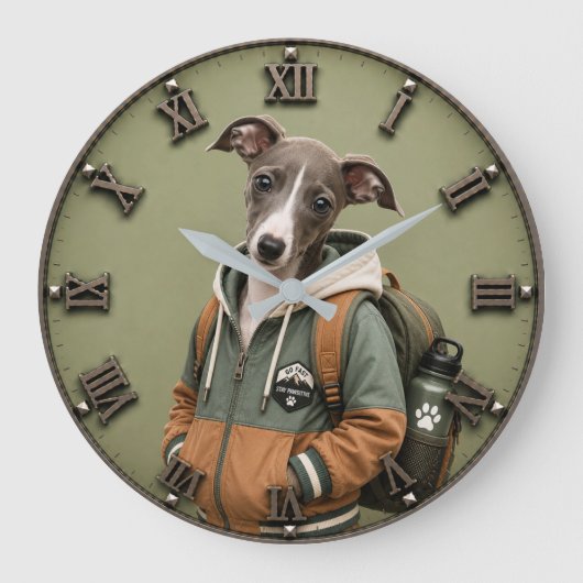 Cute Italian Greyhound Puppy Grote Klok (Voorkant)