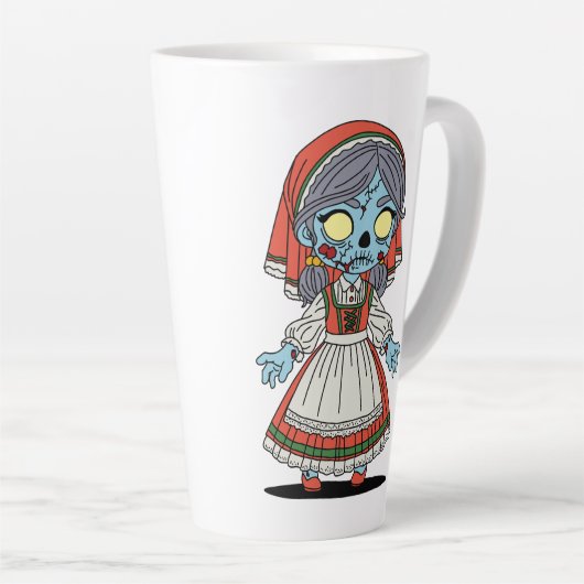 Cute Italian Zombie  Latte Mok (Rechterhoek)