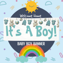 Cute it's a Boy Welcome Home Banner