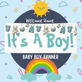 Cute it's a Boy Welcome Home Banner
