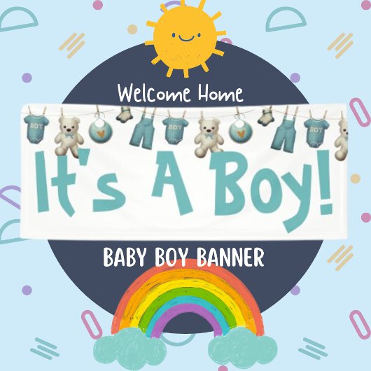 Cute it's a Boy Welcome Home Banner