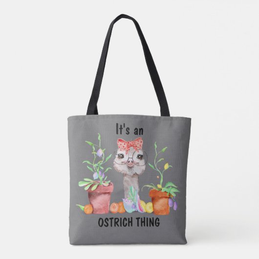 Cute it's an Ostrich Ding Tote Bag (Achterkant)