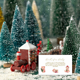 Cute It's Cold Outside Bear Books For Baby Shower  Informatiekaartje