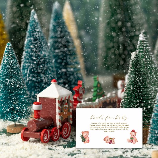 Cute It's Cold Outside Bear Books For Baby Shower  Informatiekaartje