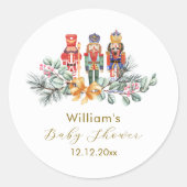 Cute It's Cold Outside Nutcracker Baby Shower  Ronde Sticker (Voorkant)